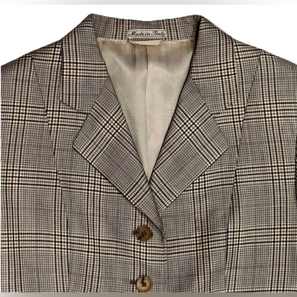 BURBERRYS LADIES 6 ITALY SKIRT SUIT SUPER 120’S EXTRAFINE WOOL TARTAN PLAID - Picture 7 of 16